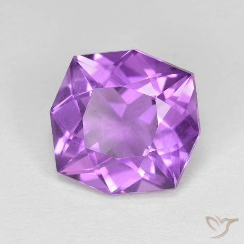 Amatista Violeta púrpura medio natural de 4.27 ct, Elegante, VVS