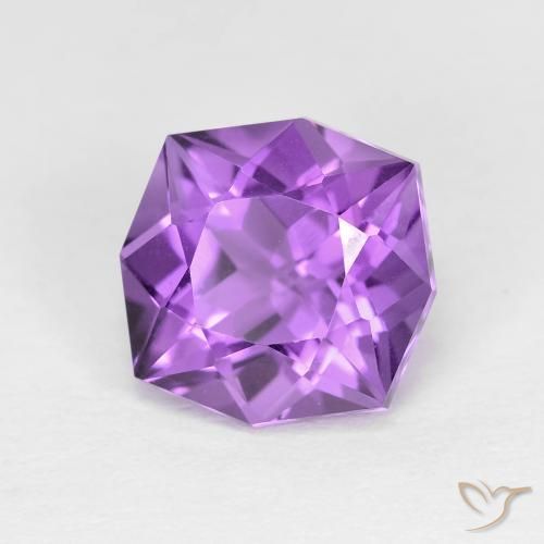 Amatista Violeta púrpura medio natural de 3.01 ct, Elegante, VVS