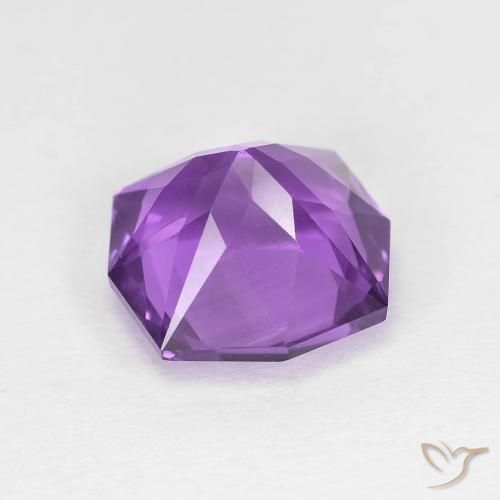 Amatista Violeta púrpura medio natural de 3.01 ct, Elegante, VVS