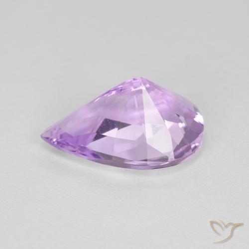 Amatista Violeta medio natural de 2.64 ct, En forma de pera, VVS