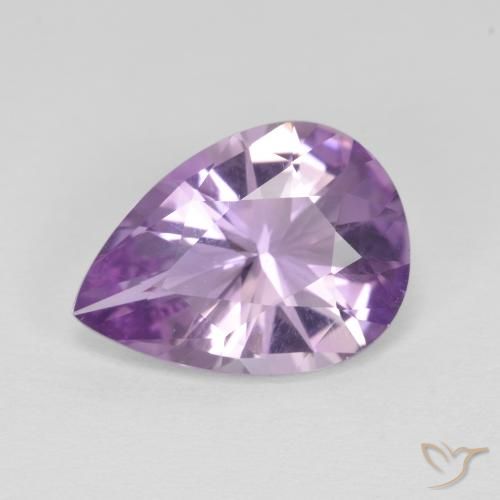 Amatista Violeta iris natural de 3.52 ct, En forma de pera, VVS-VS