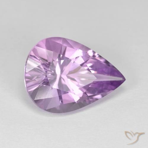 Amatista Violeta medio natural de 4.47 ct, En forma de pera, VVS