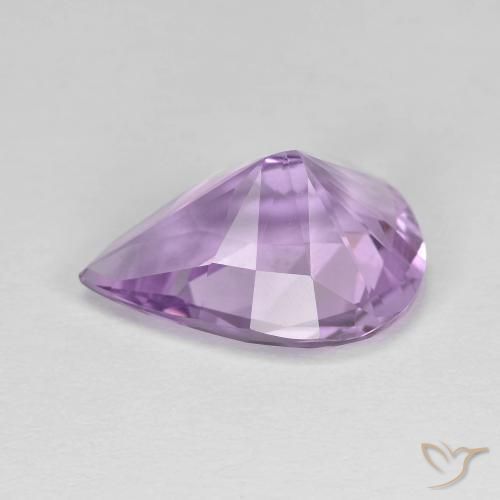 Amatista Violeta medio natural de 4.47 ct, En forma de pera, VVS