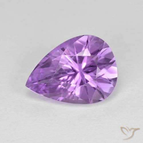 2.96ct Natural Violeta medio Amatista, En forma de pera, VVS
