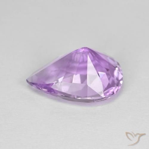 Amatista Violeta medio natural de 2.96 ct, En forma de pera, VVS