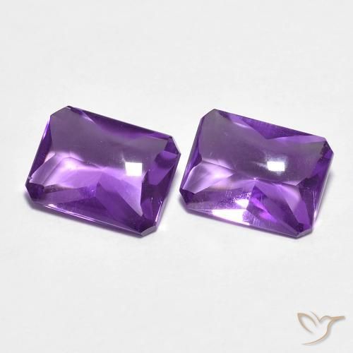 Gemas de Amatista Medium Dark-Violet natural de 2.54 ct, Corte Octágono / Esmeralda, Transparente
