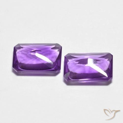 Gemas de Amatista Medium Dark-Violet natural de 2.54 ct, Corte Octágono / Esmeralda, Transparente