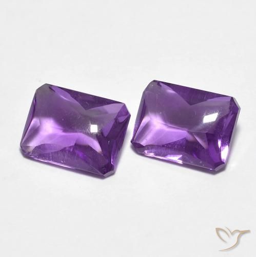Gemas de Amatista Violeta vívido natural de 2.78 ct, Corte Octágono / Esmeralda, Transparente