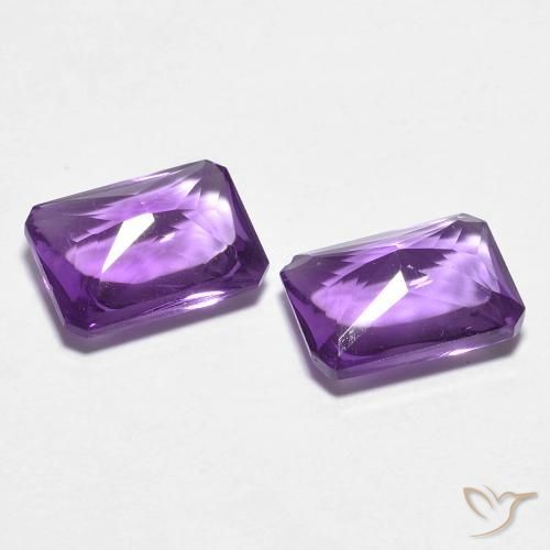 Gemas de Amatista Violeta vívido natural de 2.78 ct, Corte Octágono / Esmeralda, Transparente