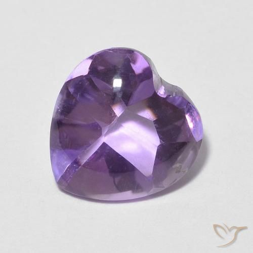 Amatista Violeta vívido natural de 1.93 ct, Corazón, Transparente
