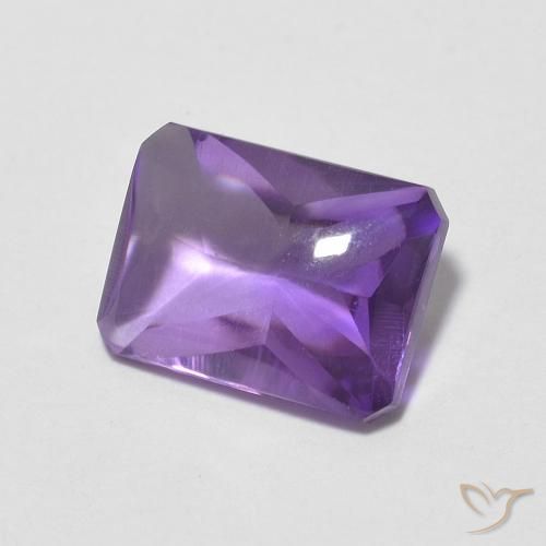 Amatista Violeta medio natural de 1.36 ct, Corte Octágono / Esmeralda, Transparente