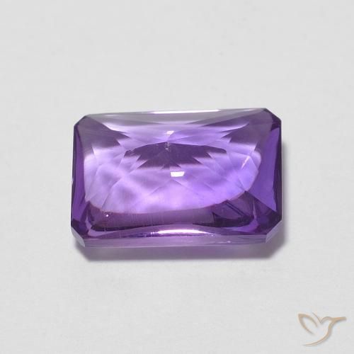 Amatista Violeta medio natural de 1.36 ct, Corte Octágono / Esmeralda, Transparente