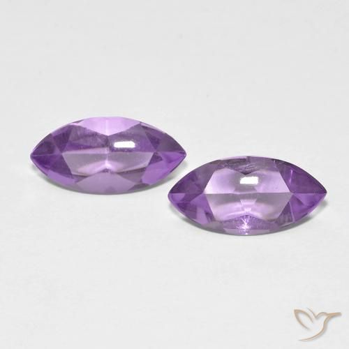 Gemas de Amatista Violeta vívido natural de 3.16 ct, Marquesa, Transparente