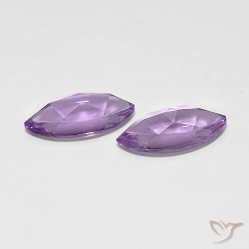 Gemas de Amatista Violeta vívido natural de 3.16 ct, Marquesa, Transparente