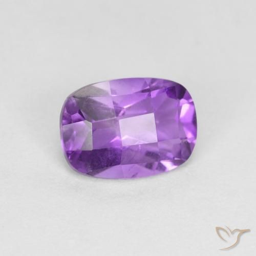 0.81ct Natural Violeta vívido Amatista, Forma Cojín, VVS-VS