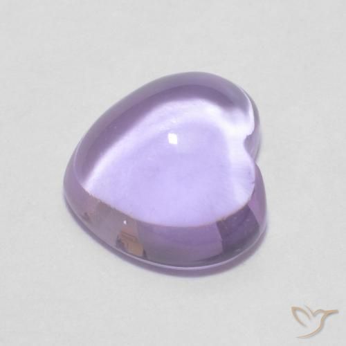 Amatista Violeta claro natural de 0.86 ct, Corazón, Transparente