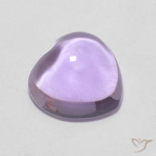 Amatista Violeta claro natural de 0.86 ct, Corazón, Transparente