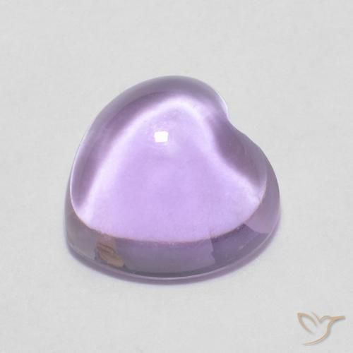 Amatista Violeta claro natural de 0.86 ct, Corazón, Transparente