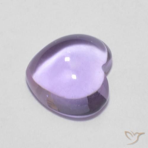 Amatista Violeta claro natural de 0.85 ct, Corazón, Transparente