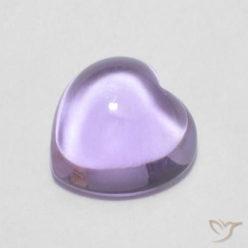 Amatista Violeta claro natural de 0.85 ct, Corazón, Transparente