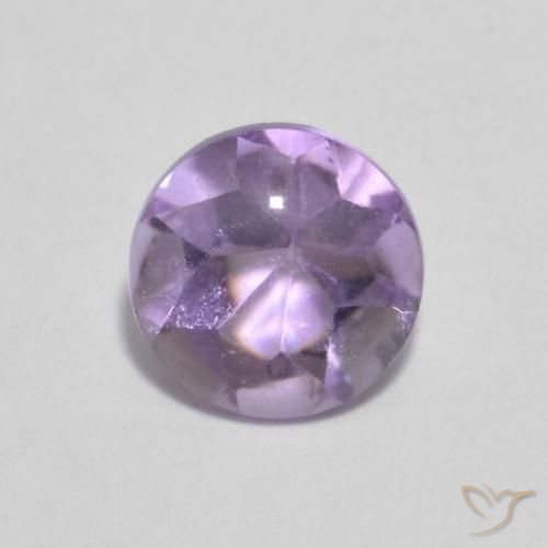 0.84ct Natural Violeta claro Amatista, Redondo, Transparente