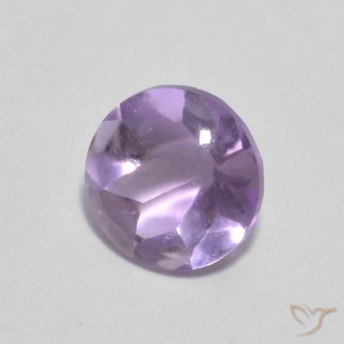 Amatista Violeta claro natural de 0.84 ct, Redondo, Transparente