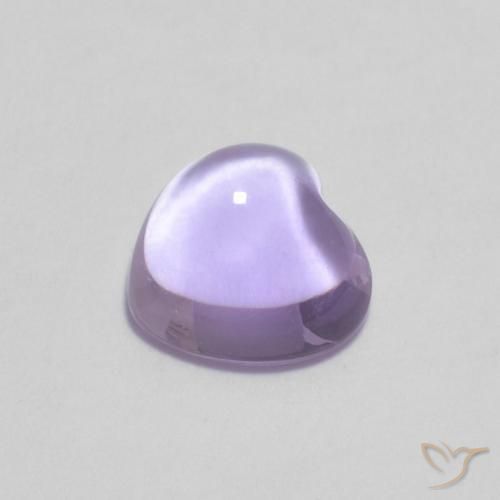 Amatista Violeta claro natural de 0.81 ct, Corazón, Transparente