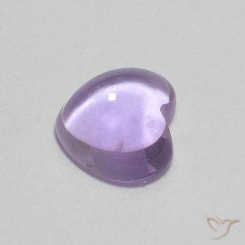 Amatista Violeta claro natural de 0.93 ct, Corazón, Transparente