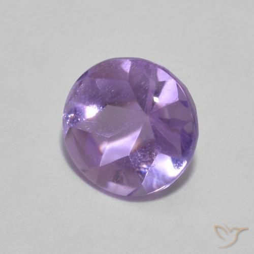 Amatista Violeta medio natural de 1.33 ct, Redondo, Transparente