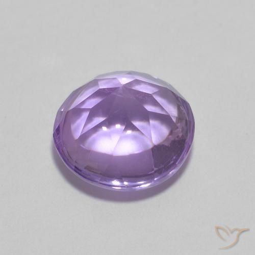 Amatista Violeta medio natural de 1.33 ct, Redondo, Transparente