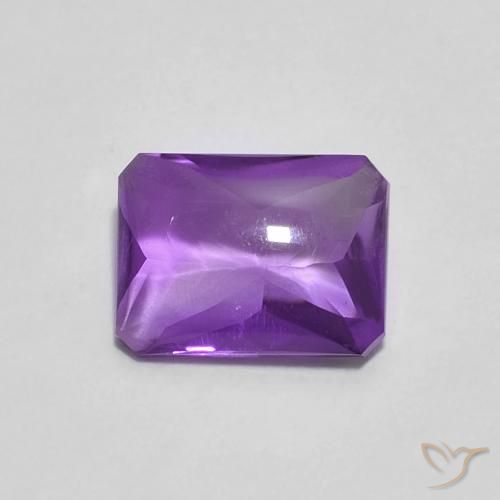 1.38ct Natural Violeta oscuro Amatista, corte esmeralda, Transparente