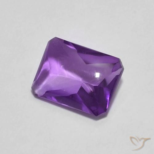 Amatista Violeta oscuro natural de 1.38 ct, Corte Octágono / Esmeralda, Transparente