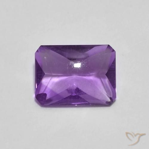 Amatista Violeta oscuro natural de 1.27 ct, Corte Octágono / Esmeralda, Transparente