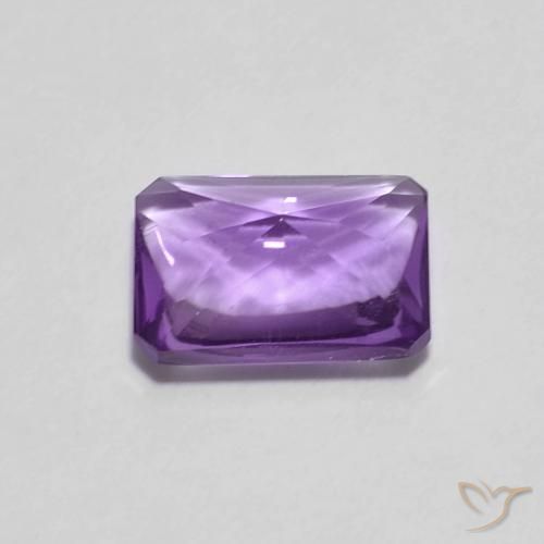 Amatista Violeta intenso natural de 1.35 ct, Corte Octágono / Esmeralda, Transparente