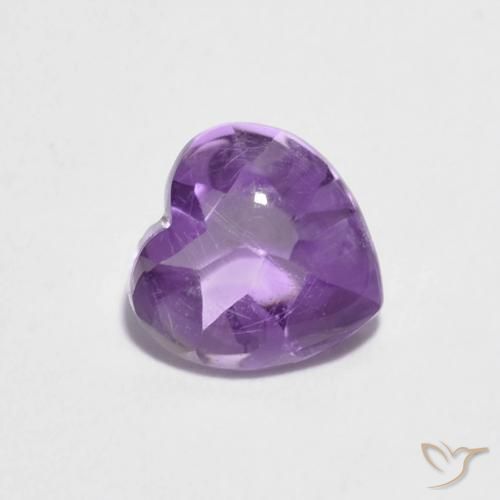 Amatista Violeta oscuro natural de 0.89 ct, Corazón, Transparente