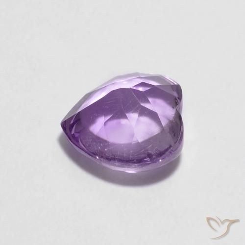 Amatista Violeta oscuro natural de 0.89 ct, Corazón, Transparente