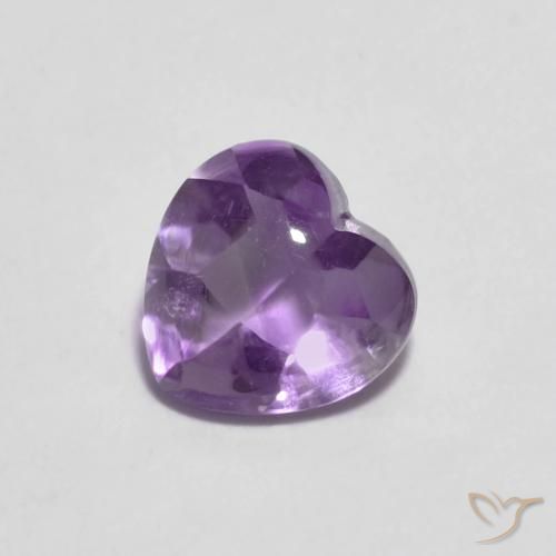 0.88ct Natural Violeta iris Amatista, Corazón, Transparente