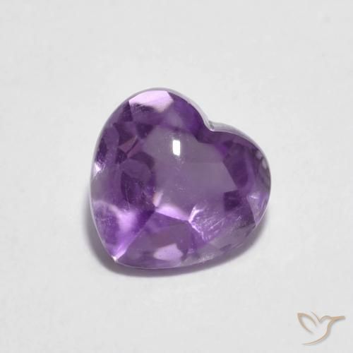 0.92ct Natural Violeta medio Amatista, Corazón, Transparente