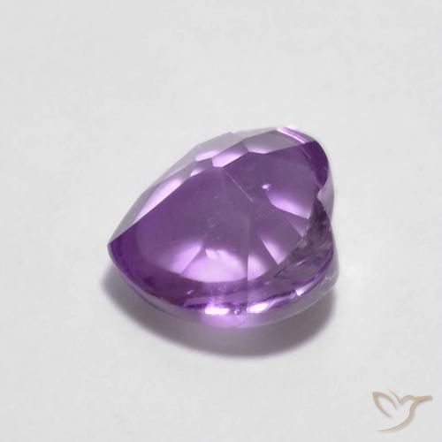 Amatista Violeta medio natural de 0.92 ct, Corazón, Transparente