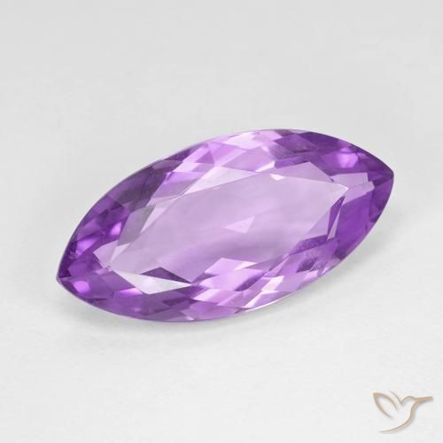 Amatista Violeta púrpura intenso natural de 7.10 ct, Marquesa, VVS