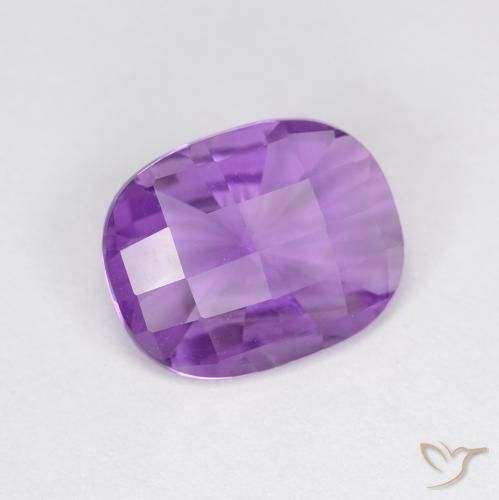 2.22ct Natural Violeta púrpura medio Amatista, Forma Cojín, VVS
