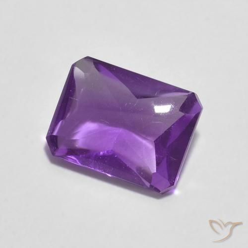 Amatista Medium Dark-Violet natural de 1.34 ct, Corte Octágono / Esmeralda, Transparente