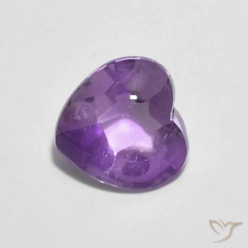 0.84ct Natural Violeta púrpura Amatista, Corazón, Transparente
