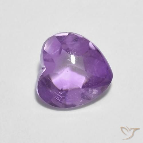Amatista Violeta púrpura natural de 0.84 ct, Corazón, Transparente