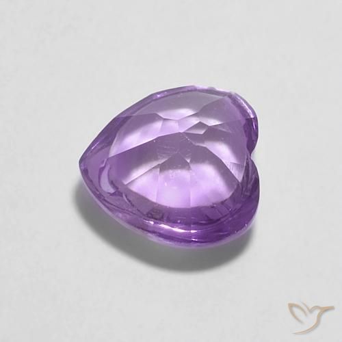 Amatista Violeta púrpura natural de 0.84 ct, Corazón, Transparente
