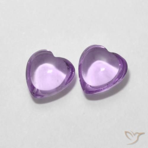 Gemas de Amatista Violeta rosáceo medio natural de 1.66 ct, Corazón, Transparente