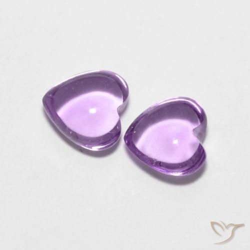 Gemas de Amatista Violeta rosado natural de 1.62 ct, Corazón, Transparente
