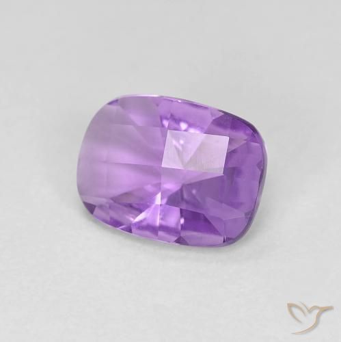 Amatista Violeta rosado natural de 1.10 ct, Forma Cojín, VVS