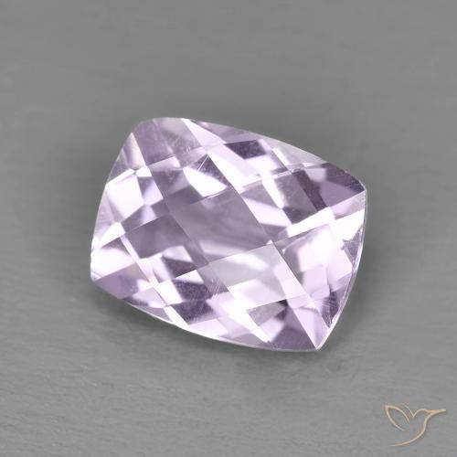 Amatista Violeta rosáceo claro natural de 2.02 ct, Forma Cojín, VVS