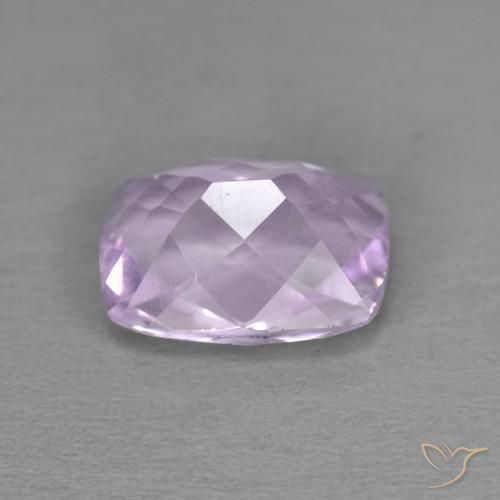 Amatista Violeta rosáceo claro natural de 2.02 ct, Forma Cojín, VVS